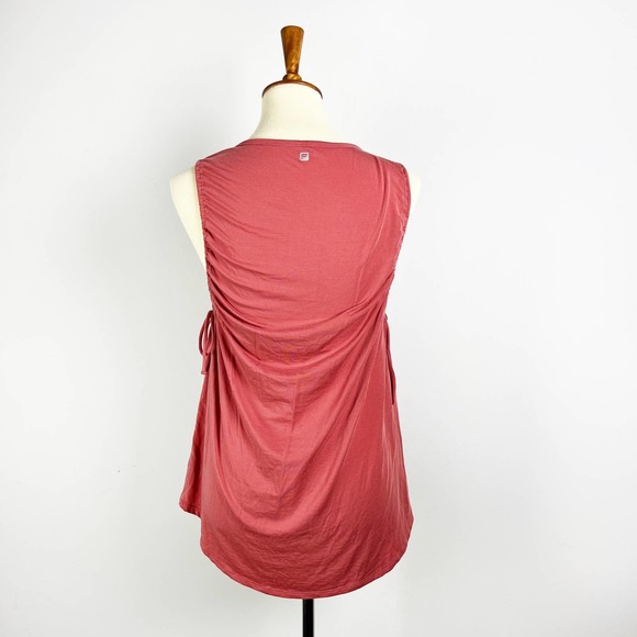 Fabletics pink side gathered loose tank top size Medium athletic athleisure - Picture 7 of 8
